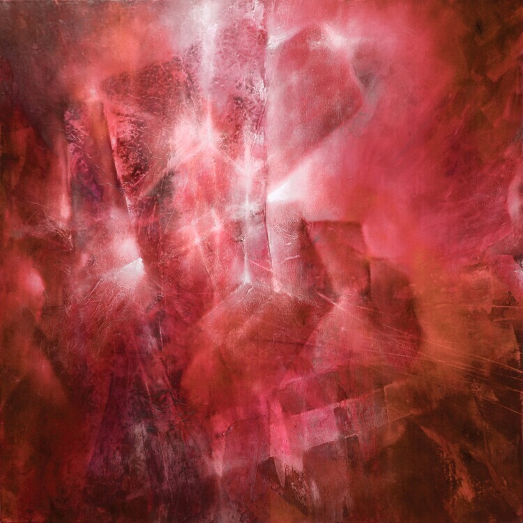 Annette Schmucker Plakát, Obraz - red emerald, Annette Schmucker, 40 × 40 cm