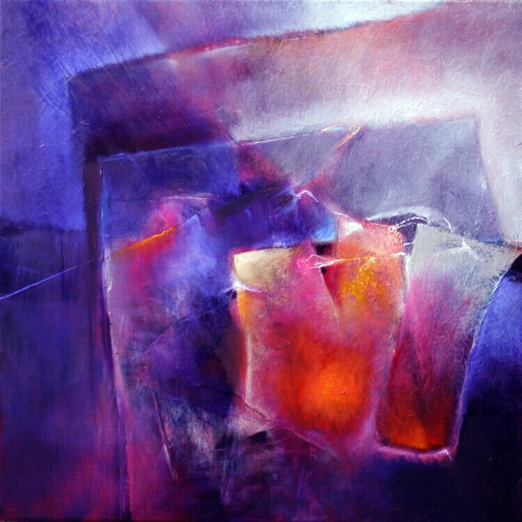 Annette Schmucker Plakát, Obraz - another moment on another day - red and blue, Annette Schmucker, 40 × 40 cm