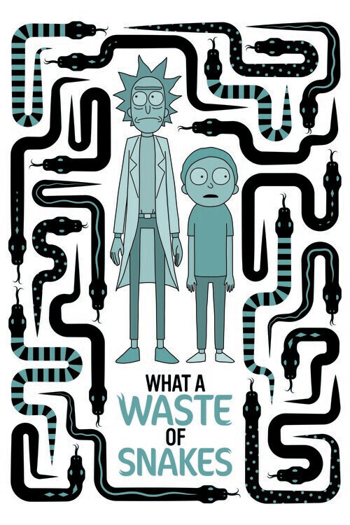 Europosters Plakát, Obraz - Rick and Morty - Waste of snakes, 26.7 × 40 cm