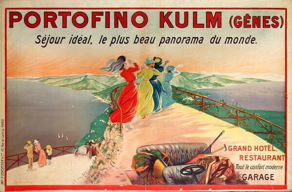 Cappiello, Leonetto Plakát, Obraz - Portofino Kulm Hotel, Cappiello, Leonetto, 40 × 26.7 cm