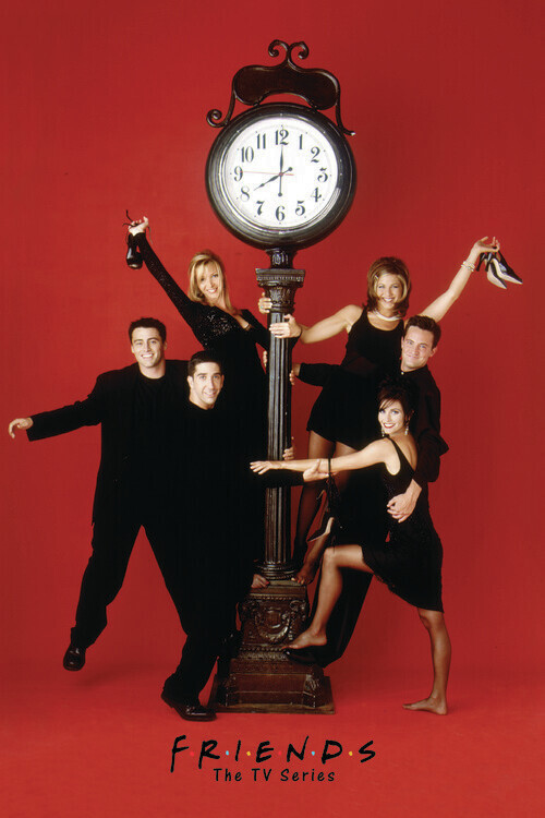 Europosters Plakát, Obraz - Přátelé - Red wall clock, 26.7 × 40 cm