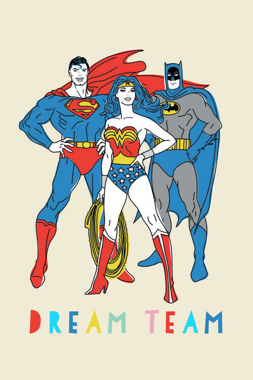 Europosters Plakát, Obraz - Justice League - Dream Team, 26.7 × 40 cm
