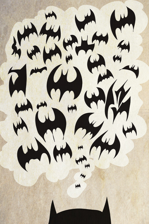 Europosters Plakát, Obraz - Batman overthinking, 26.7 × 40 cm