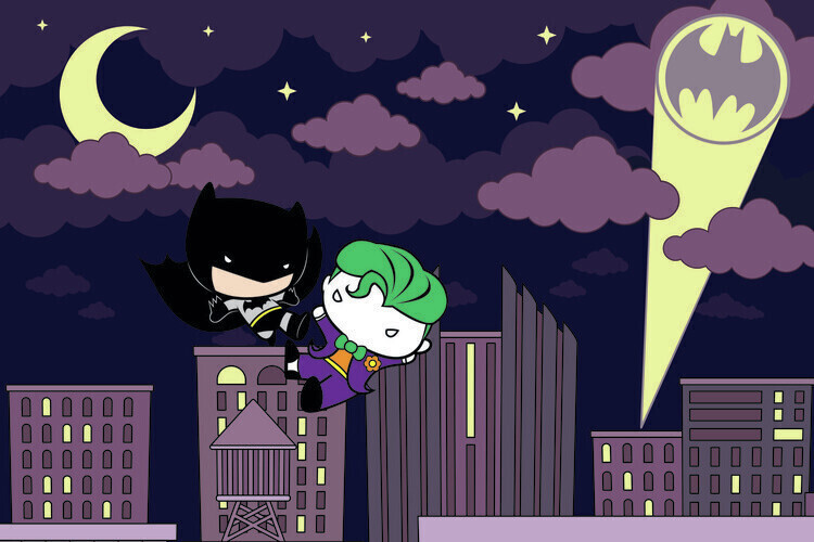 Europosters Plakát, Obraz - Batman and Joker - Chibi, 40 × 26.7 cm