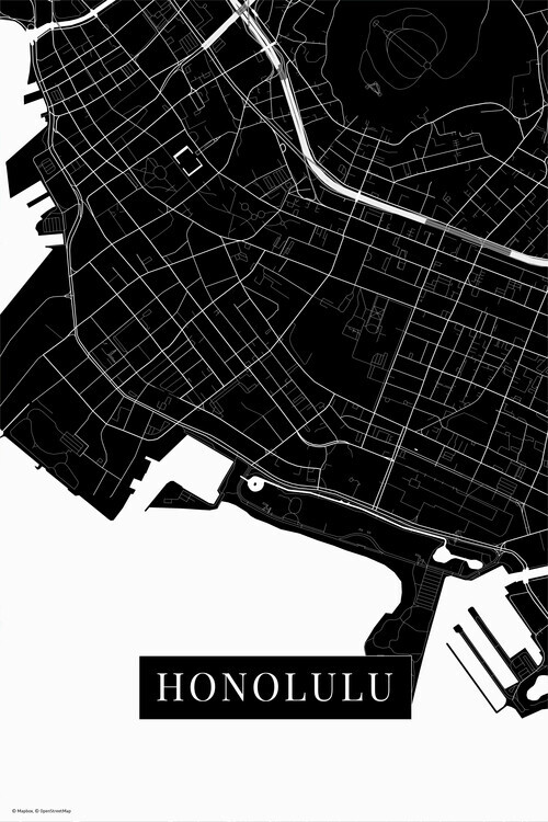 Europosters Plakát, Obraz - Honolulu black, 26.7 × 40 cm