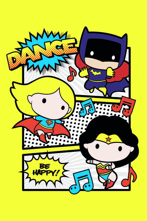 Europosters Plakát, Obraz - Justice League - Dancing Chibi, 26.7 × 40 cm