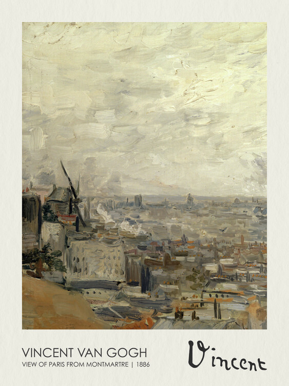 Vincent van Gogh Plakát, Obraz - View of Paris from Montmartre (1886), Vincent van Gogh, 30 × 40 cm
