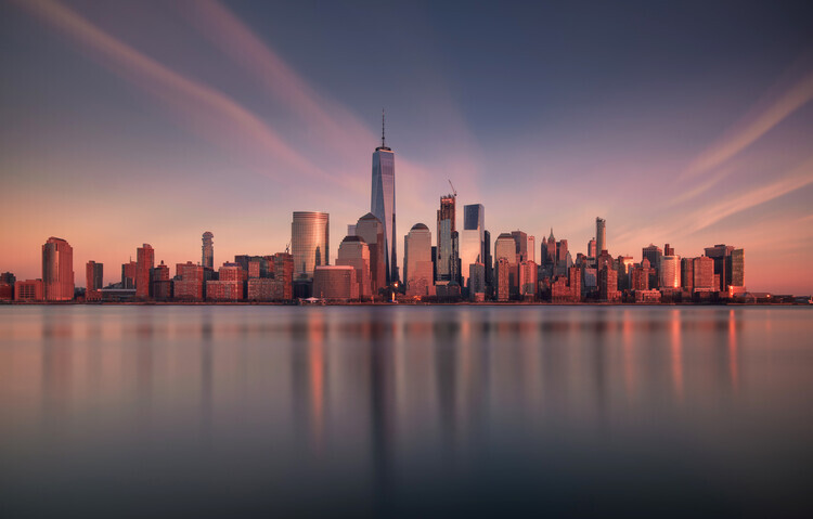 Wei (David) Dai Plakát, Obraz - Lower Manhattan at dusk, Wei (David) Dai, 40 × 26.7 cm