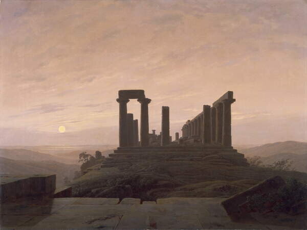 Friedrich, Caspar David Plakát, Obraz - The Temple of Juno in Agrigento, by Caspar David Friedrich ., Friedrich, Caspar David, 40 × 30 cm