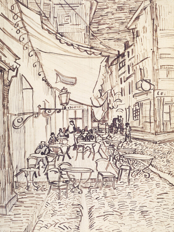 Vincent van Gogh Plakát, Obraz - Café Terrace at Night, Vincent van Gogh, 30 × 40 cm