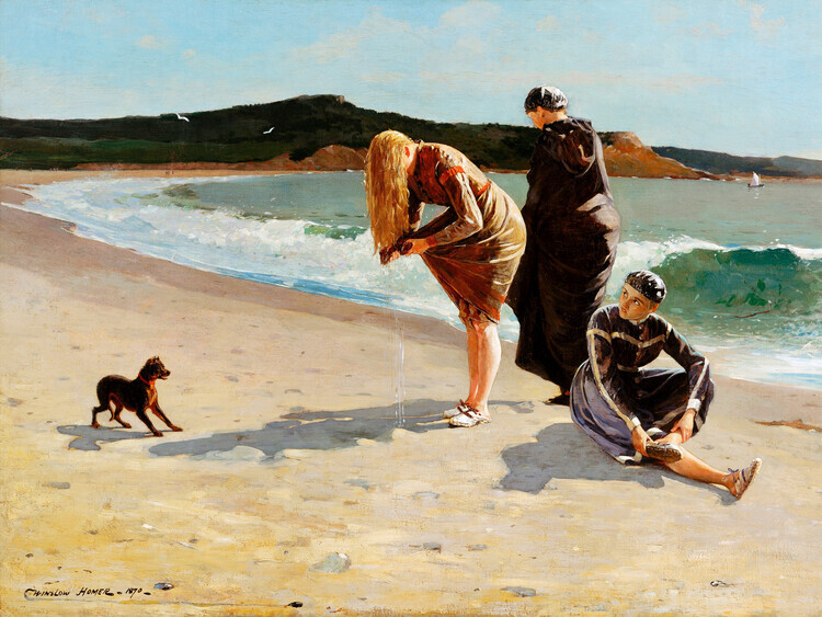 Winslow Homer Plakát, Obraz - High Tide at Eagle Head, Winslow Homer, 40 × 30 cm