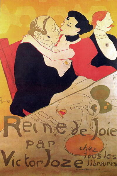Toulouse-Lautrec, Henri de Plakát, Obraz - Reine de Joie 1892, Toulouse-Lautrec, Henri de, 26.7 × 40 cm