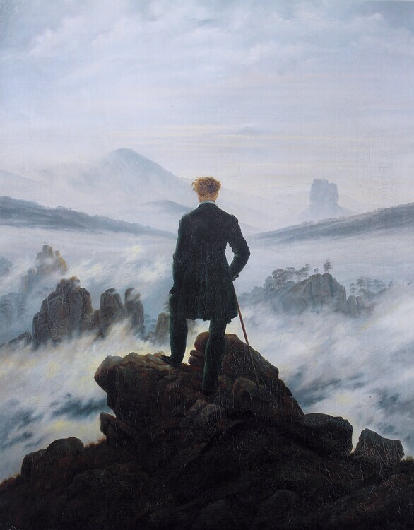 Caspar David Friedrich Plakát, Obraz - Poutník nad mořskou mlhou, Caspar David Friedrich, 30 × 40 cm