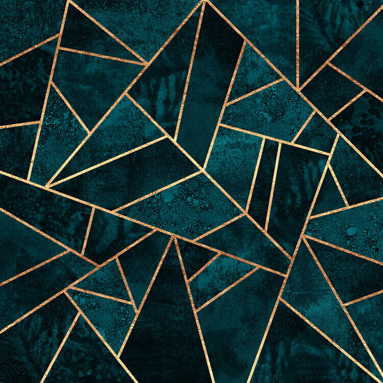 Elisabeth Fredriksson Plakát, Obraz - Deep Teal Stone, Elisabeth Fredriksson, 40 × 40 cm