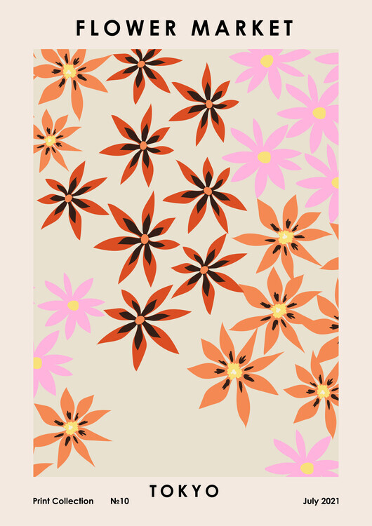 NKTN Plakát, Obraz - Flower Market Tokyo, NKTN, 30 × 40 cm