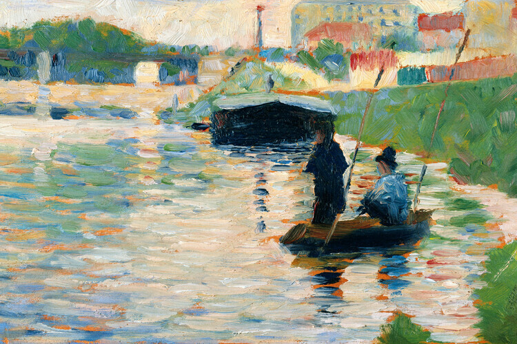 George Seurat Plakát, Obraz - View of the Seine, George Seurat, 40 × 26.7 cm
