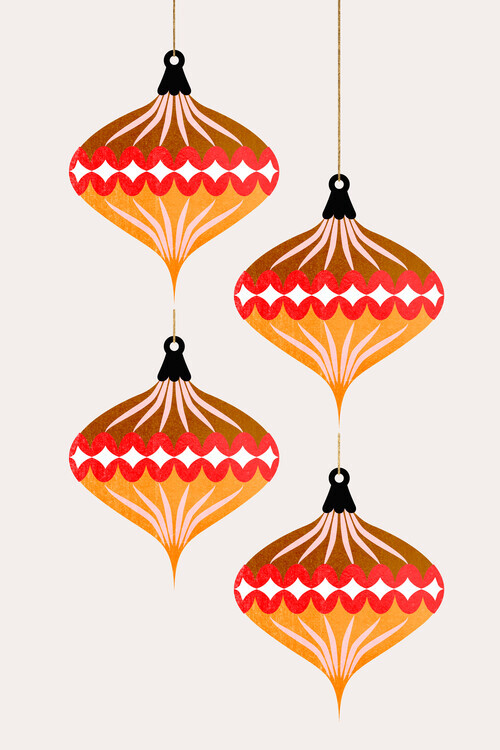 Kubistika Plakát, Obraz - Christmas Balls (No. 2), Kubistika, 26.7 × 40 cm