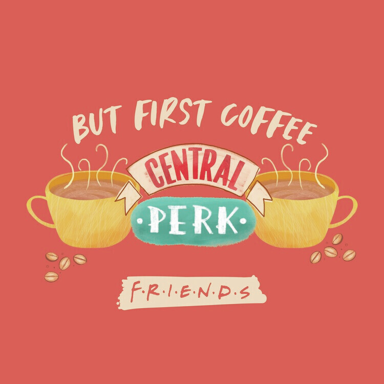 Europosters Plakát, Obraz - Friends - But first coffee, 40 × 40 cm