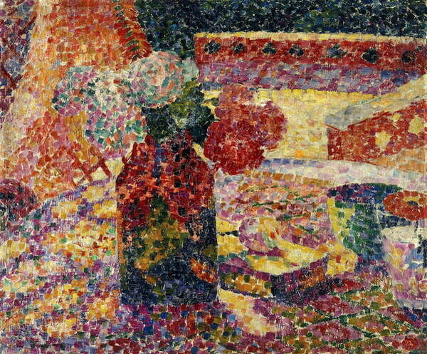 Delaunay, Robert Plakát, Obraz - Still Life with Vase of Flowers, c.1907, Delaunay, Robert, 40 × 33.2 cm