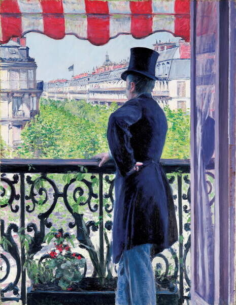 Caillebotte, Gustave Plakát, Obraz - Man on a balcony, Boulevard Haussmann, 1880, Caillebotte, Gustave, 30 × 40 cm