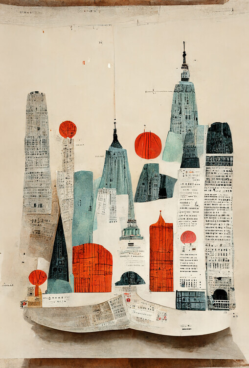 Treechild Plakát, Obraz - The Paper City, Treechild, 26.7 × 40 cm
