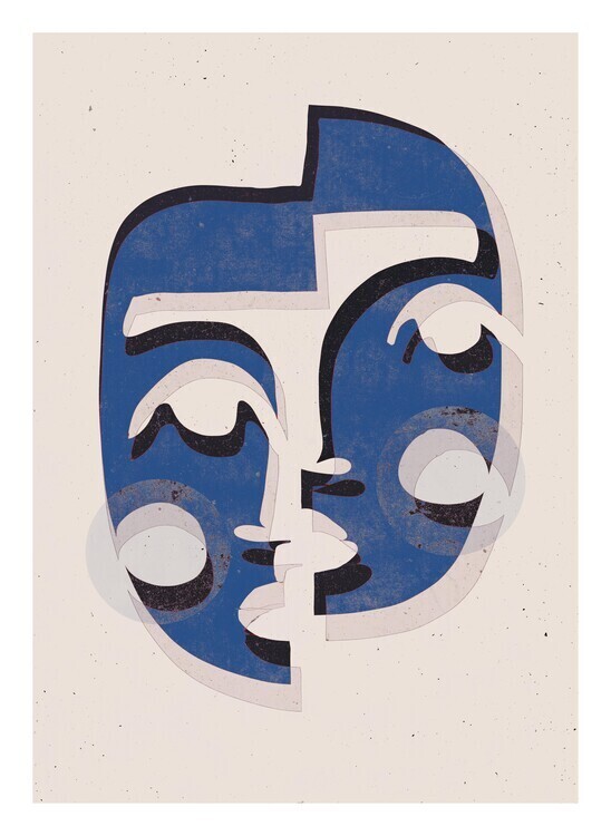 Treechild Plakát, Obraz - The Mask (Blue), Treechild, 30 × 40 cm
