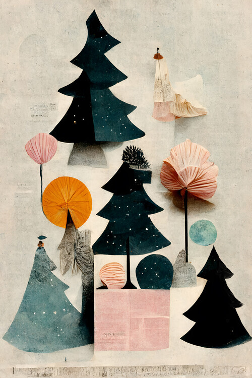 Treechild Plakát, Obraz - Cute Pine Tree Composition, Treechild, 26.7 × 40 cm