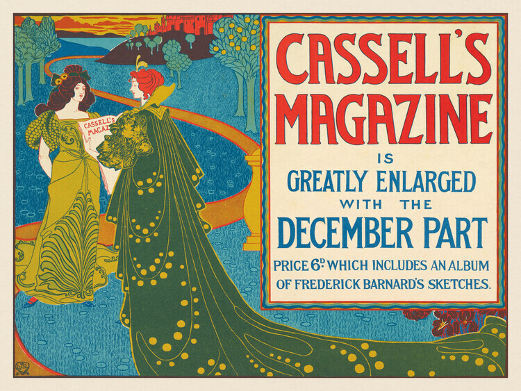 Louis Rhead Plakát, Obraz - Cassell's Magazine, December, Louis Rhead, 40 × 30 cm
