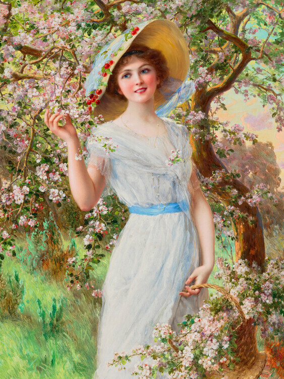 Emile Vernon Plakát, Obraz - Cherry Blossom, Emile Vernon, 30 × 40 cm