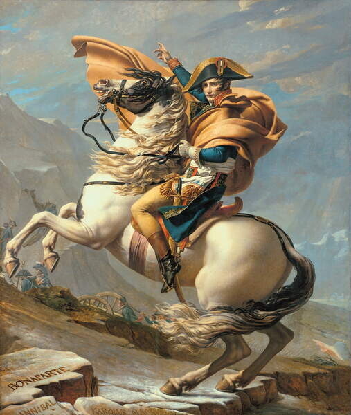 David, Jacques Louis Plakát, Obraz - Napoleon (1769-1821) Crossing the Alps at the St Bernard Pass, 20th May 1800, c.1800-01, David, Jacques Louis, 33.8 × 40 cm