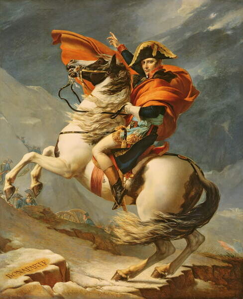 David, Jacques Louis (1748-1825) Plakát, Obraz - Napoleon Crossing the Alps on 20th May 1800, David, Jacques Louis (1748-1825), 30 × 40 cm