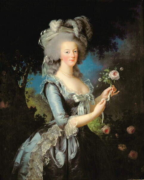 Vigee-Lebrun, Elisabeth Louise Plakát, Obraz - Marie Antoinette with a Rose, 1783, Vigee-Lebrun, Elisabeth Louise, 30 × 40 cm