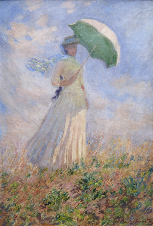Claude Monet Plakát, Obraz - Woman with a Parasol turned to the Right, 1886, Claude Monet, 26.7 × 40 cm