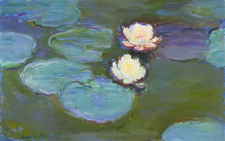 Claude Monet Plakát, Obraz - Waterlilies, Evening, Claude Monet, 40 × 26.7 cm