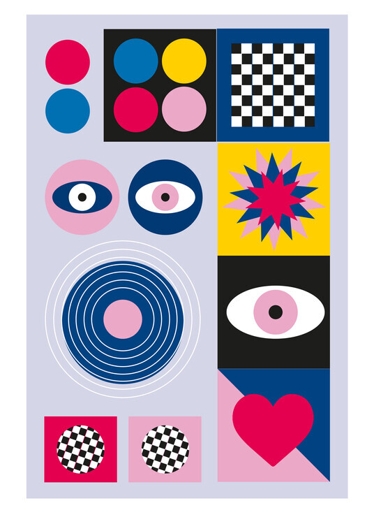 SERGIO ORTIZ Plakát, Obraz - GEOMETRIC II, SERGIO ORTIZ, 30 × 40 cm