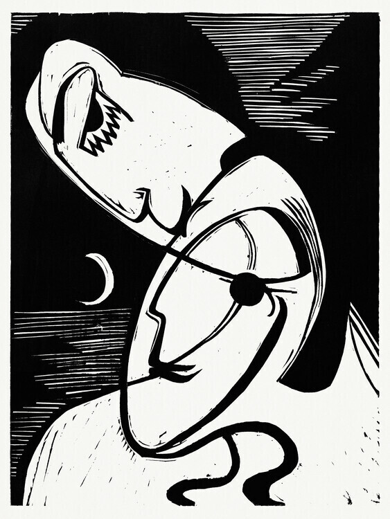 Ernst Ludwig Kirchner Plakát, Obraz - The Kiss, Ernst Ludwig Kirchner, 30 × 40 cm