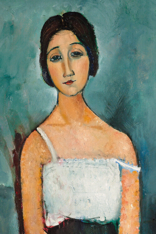 Amedeo Modigliani Plakát, Obraz - Christina, Portrait of a Girl in White, Amedeo Modigliani, 26.7 × 40 cm