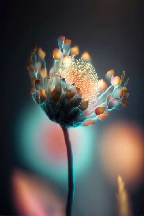 Treechild Plakát, Obraz - Colorful Glowing Flower, Treechild, 26.7 × 40 cm