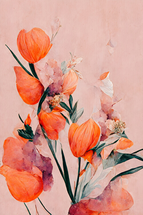 Treechild Plakát, Obraz - Orange Tulips, Treechild, 26.7 × 40 cm