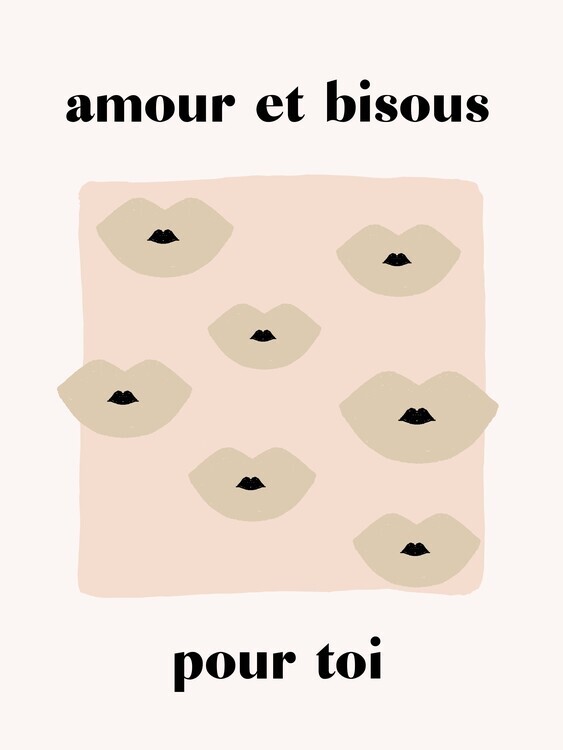 Aislinn Simmonds Plakát, Obraz - French Kiss Poster, Aislinn Simmonds, 30 × 40 cm