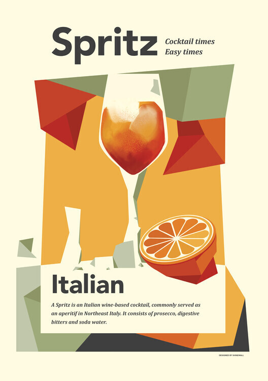 Dionisis Gemos Plakát, Obraz - Aperol spritz print, Dionisis Gemos, 26.7 × 40 cm