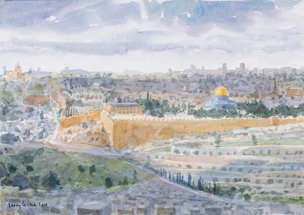 Lucy Willis Plakát, Obraz - Jerusalem from The Mount Of Olives, 2019, Lucy Willis, 40 × 26.7 cm