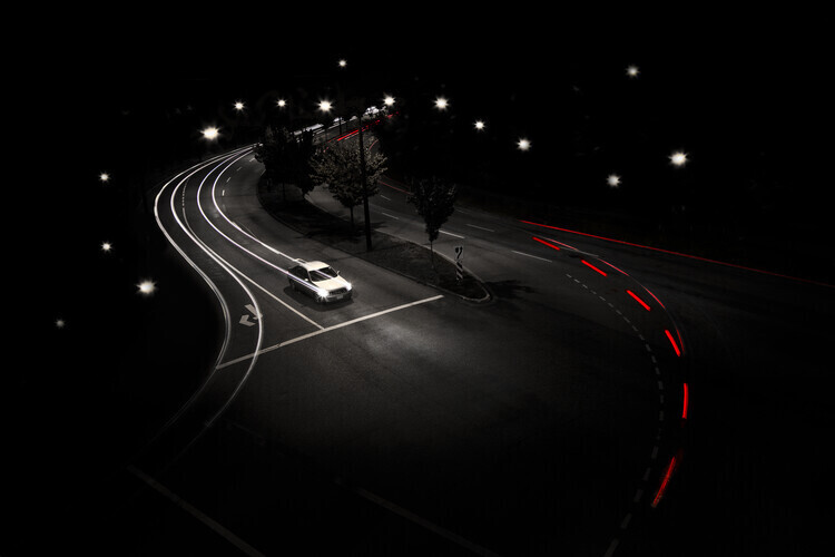 Tony Xu Plakát, Obraz - Night Street, Tony Xu, 40 × 26.7 cm
