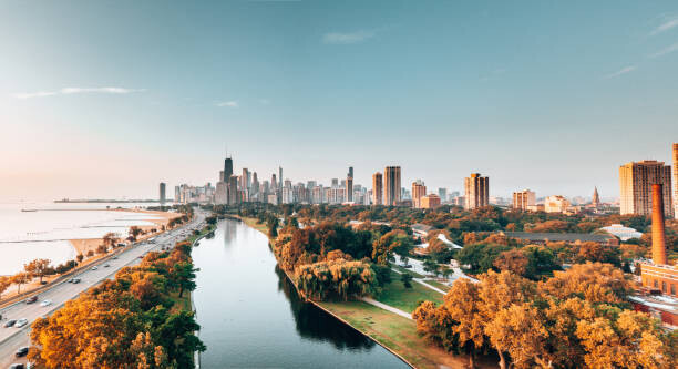 franckreporter Plakát, Obraz - chicago skyline from the park, franckreporter, 40 × 22.2 cm