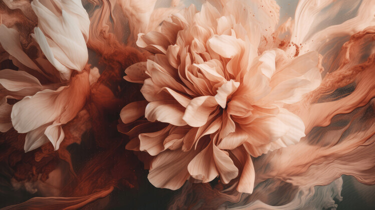 Treechild Plakát, Obraz - Splashed Peony, Treechild, 40 × 22.2 cm