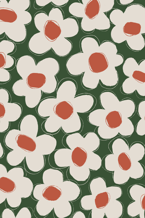 Treechild Plakát, Obraz - Cute Beige Flower Pattern, Treechild, 26.7 × 40 cm