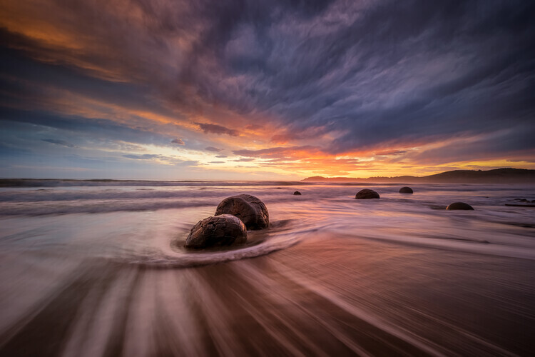 James Zhen Yu Plakát, Obraz - Moeraki Boulders, James Zhen Yu, 40 × 26.7 cm