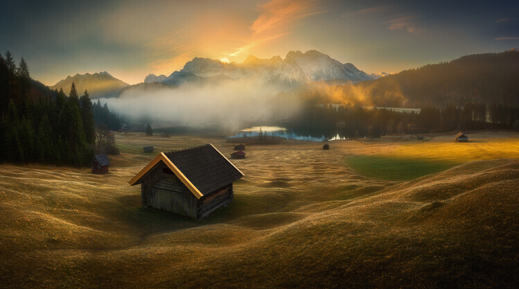 Krzysztof Browko Plakát, Obraz - Bavarian morning, Krzysztof Browko, 40 × 22.2 cm