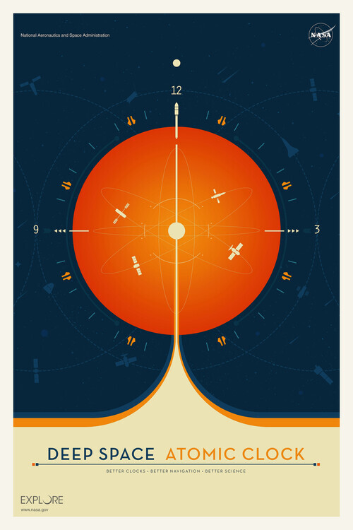 autor Plakát, Obraz - Deep Space Atomic Clock (Orange) - Space Series (NASA), 26.7 × 40 cm