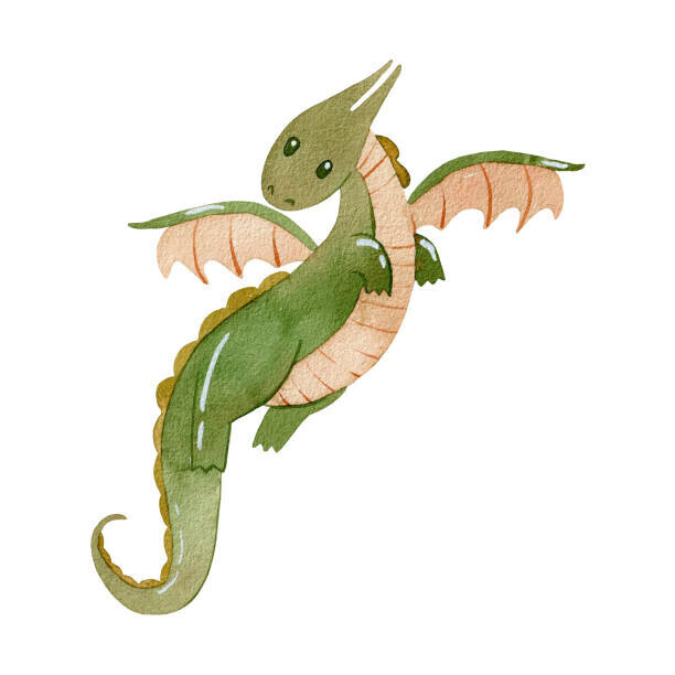 tapilipa Plakát, Obraz - Cute cartoon dragon., tapilipa, 40 × 40 cm